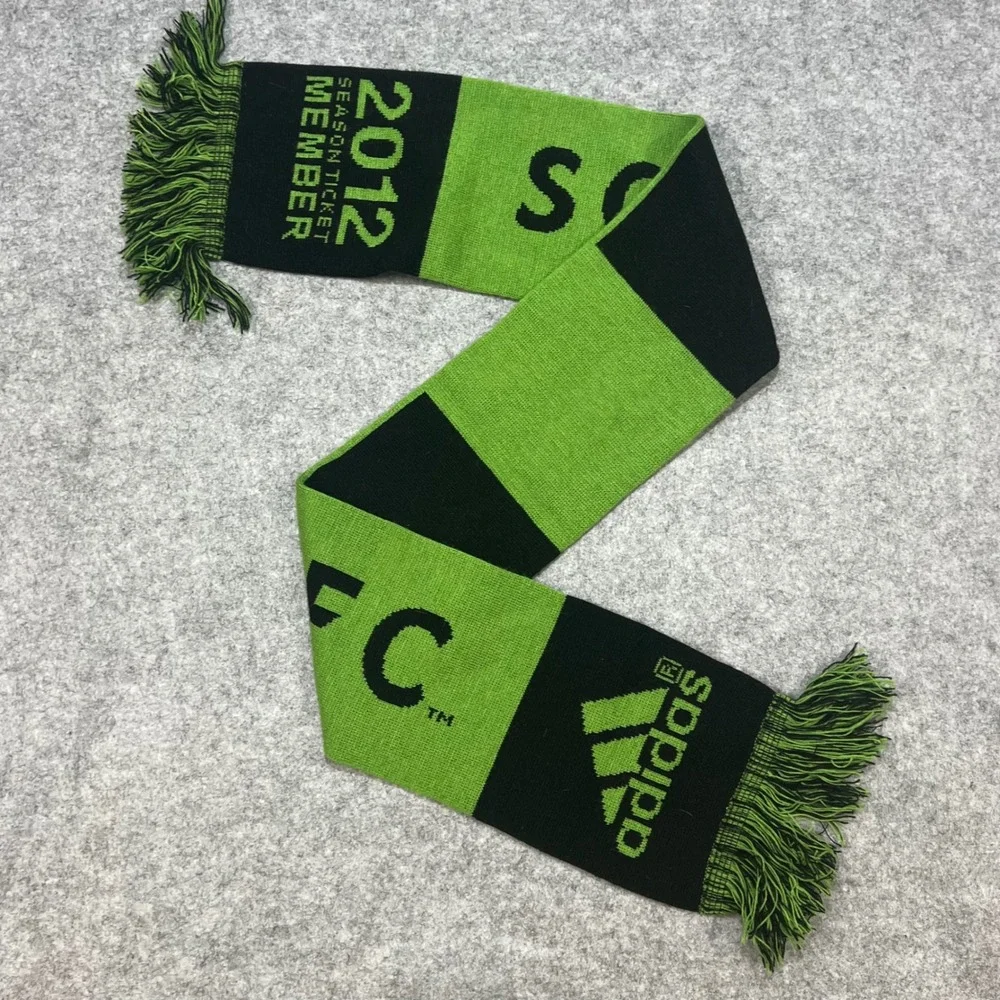 Seattle Sounders FC 2012 Season Ticket Member Adidas Scarf Green‎ Black Fringed
